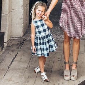 Jigsaw junior navy plaid dress